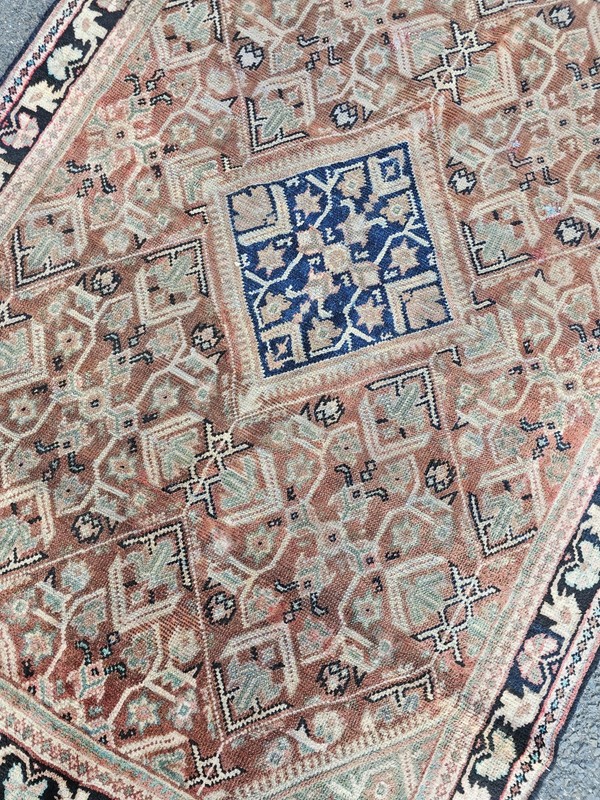 4.4 x 6.4 ANTIQUE KAZAK VINTAGE HERIZ RUG CAUCASIAN SERAPI OUSHAK SHIRVAN KULA gallery