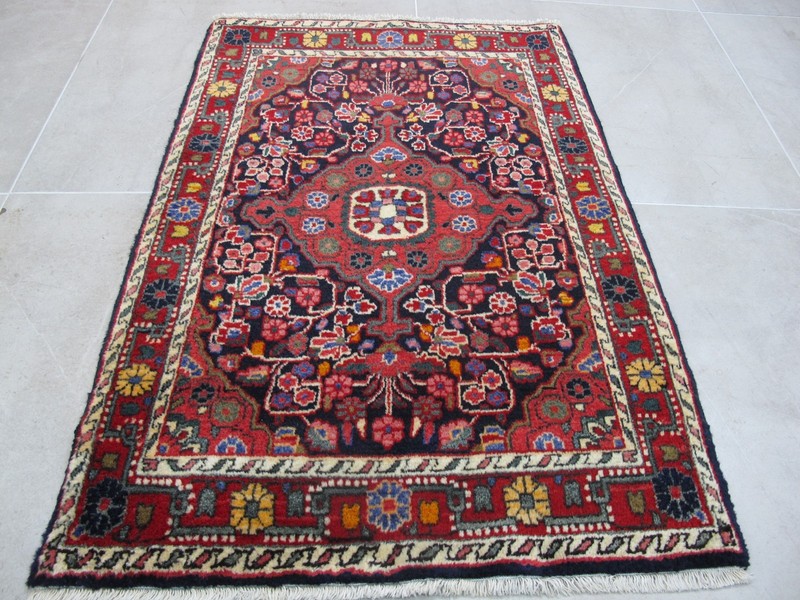 Vintage Small Oriental Rug 2.3x3.3 Floral Accent Rug Wool Handmade Carpet gallery