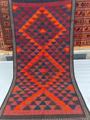 3’8 X 7’5 Ft Vintage Gorgeous Olami Turkoman Flat Weave Kilim