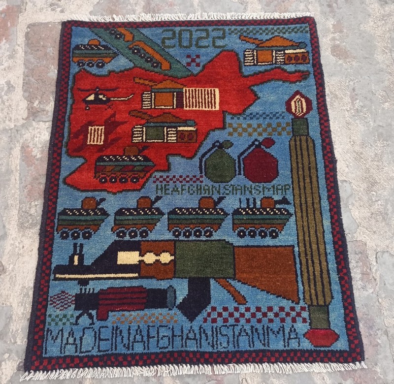 Ar Handmade Afghan Rug war Rug Baluchi Wool Pictorial Rug 75x60 cm gallery