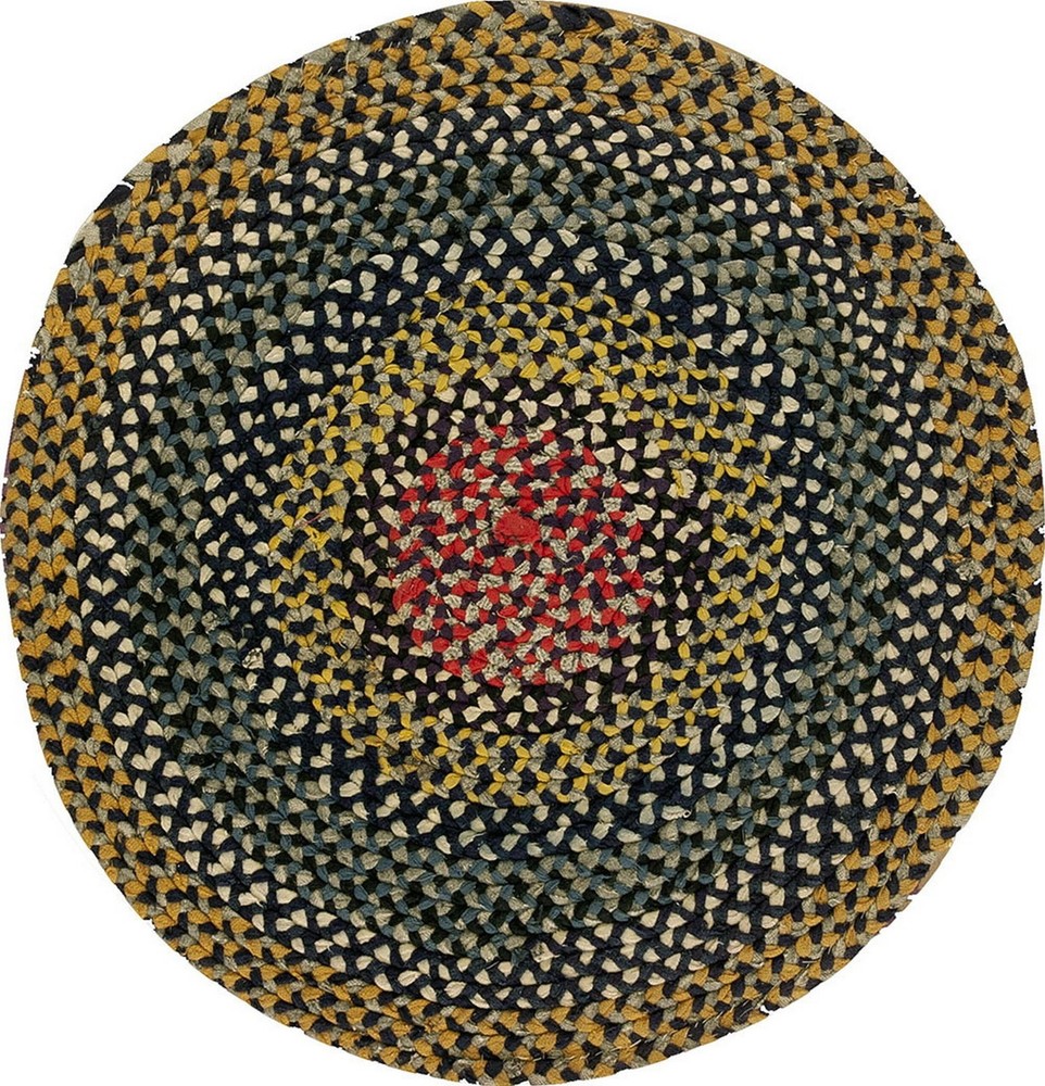 2X3 Antique American Braided Wool Area Rug 1900
