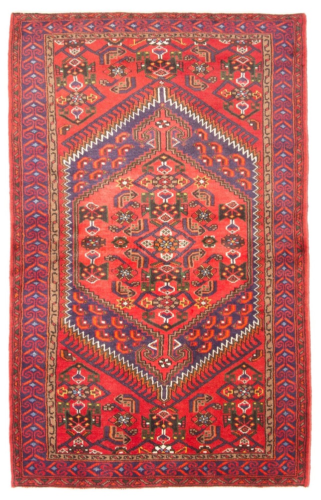 Vintage Hand-Knotted Area Rug 4'3" x 6'8" Traditional Oriental Wool Carpet