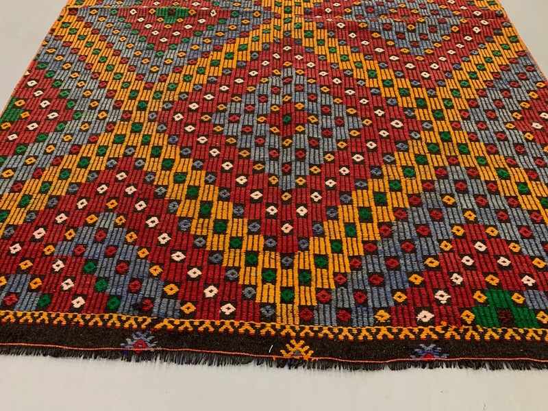 Large Vintage Turkish Kilim Rug 376x172 cm Wool Jajim Kelim gallery