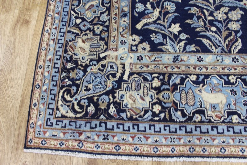 ANTIQUE KESHANN CARPET, PARADISE GARDEN, BIRDS & ANIMALS 310 X 215 CM gallery