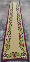 Vintage Handmade Turkish Floral Wool Runner Rug 386×68 cm