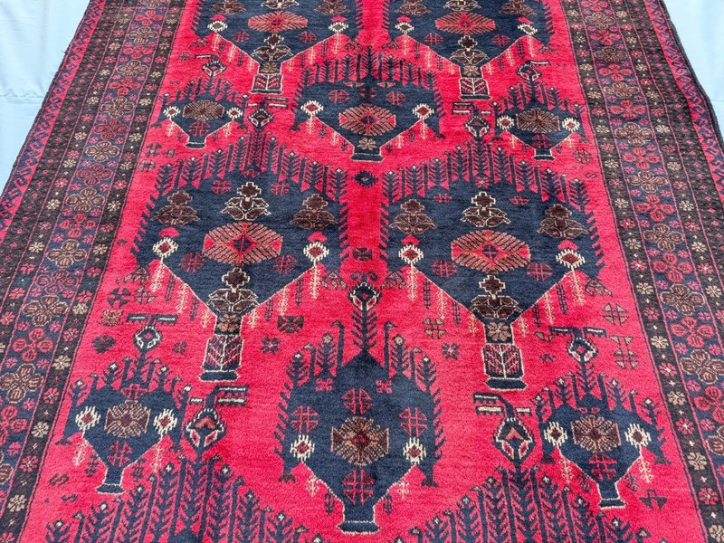 Antique Hand Knotted Afghan Baluchi Rug 5x9 ft Red Persian Style Oriental Carpet gallery