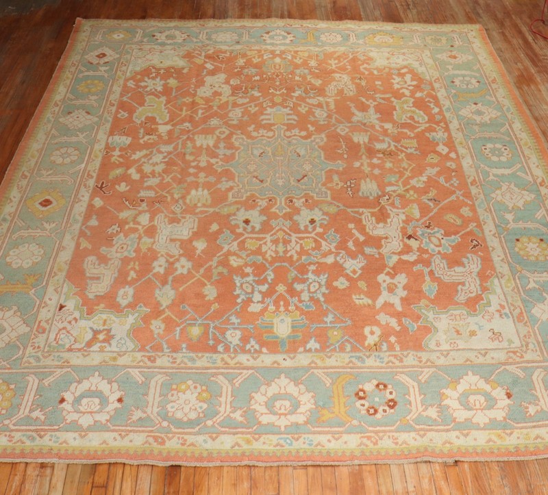 Antique Gorgeous Turkish Oushak Ushak Rug Size 11''7''x15'6'' gallery