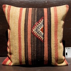 20″x20″ 50×50 Hand Woven Striped Wool Kilim Rug Vintage Pillow Cover Cushion