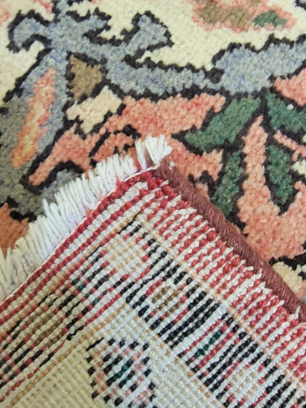 Antique Oriental Hand-Knotted Wool Area Rug Mahal Salmon/Ivory/Green 5' x 6'6" gallery