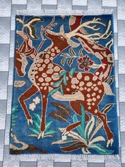 Animal Afghan Handmade Vintag Rug Baluchi Wool With Beautiful Design 80×60 cm