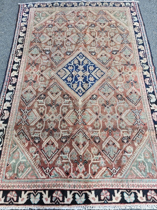 4.4 x 6.4 ANTIQUE KAZAK VINTAGE HERIZ RUG CAUCASIAN SERAPI OUSHAK SHIRVAN KULA gallery