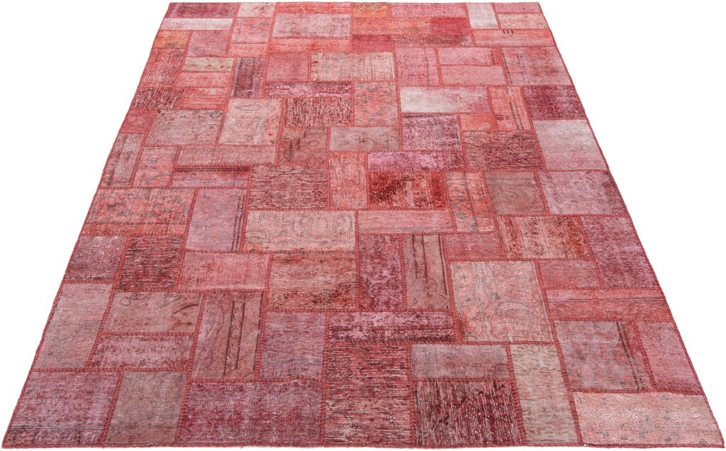 Patchwork 306x202 cm Hand-Knotted Vintage Oriental Carpet Rug Red gallery