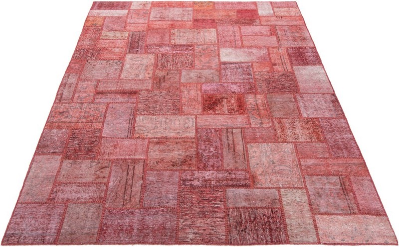 Patchwork 306x202 cm Hand-Knotted Vintage Oriental Carpet Rug Red gallery