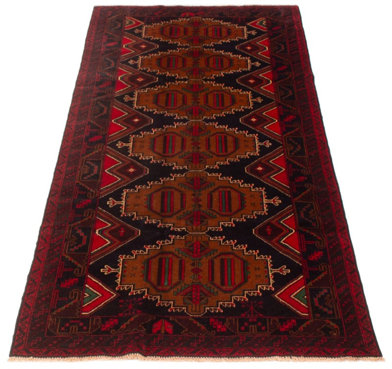 Vintage Geometric Area Rug 4'5" x 9'3" Traditional Hand-Knotted Wool Carpet gallery