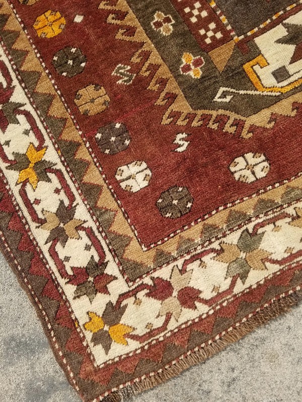 Vintage Distressed Hand Made Traditional Oriental Wool Brown Rug 217x143cm gallery