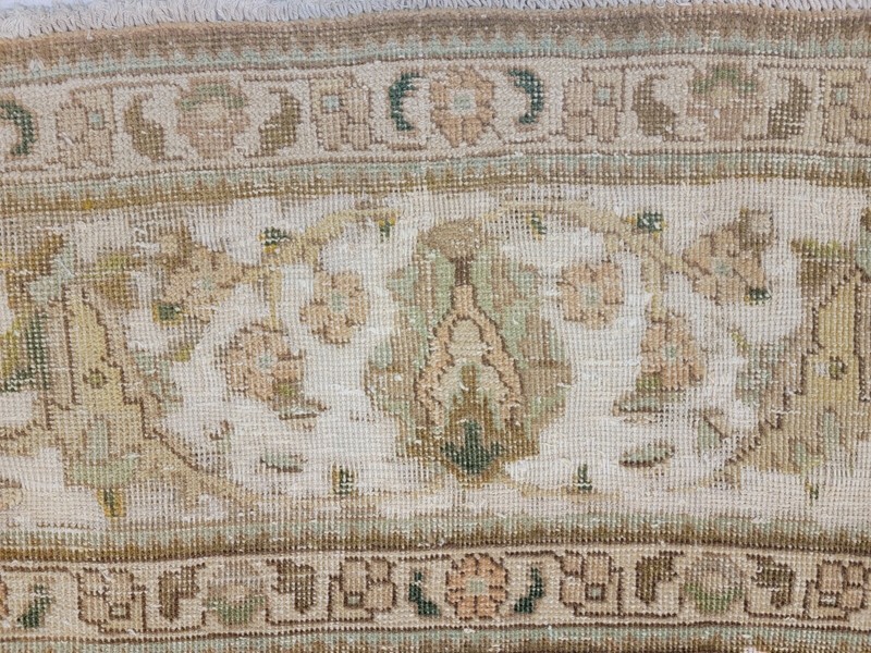 Antique Oriental Hand-Knotted Wool Area Rug Terracotta/White/Green 8'7" x 12'8" gallery