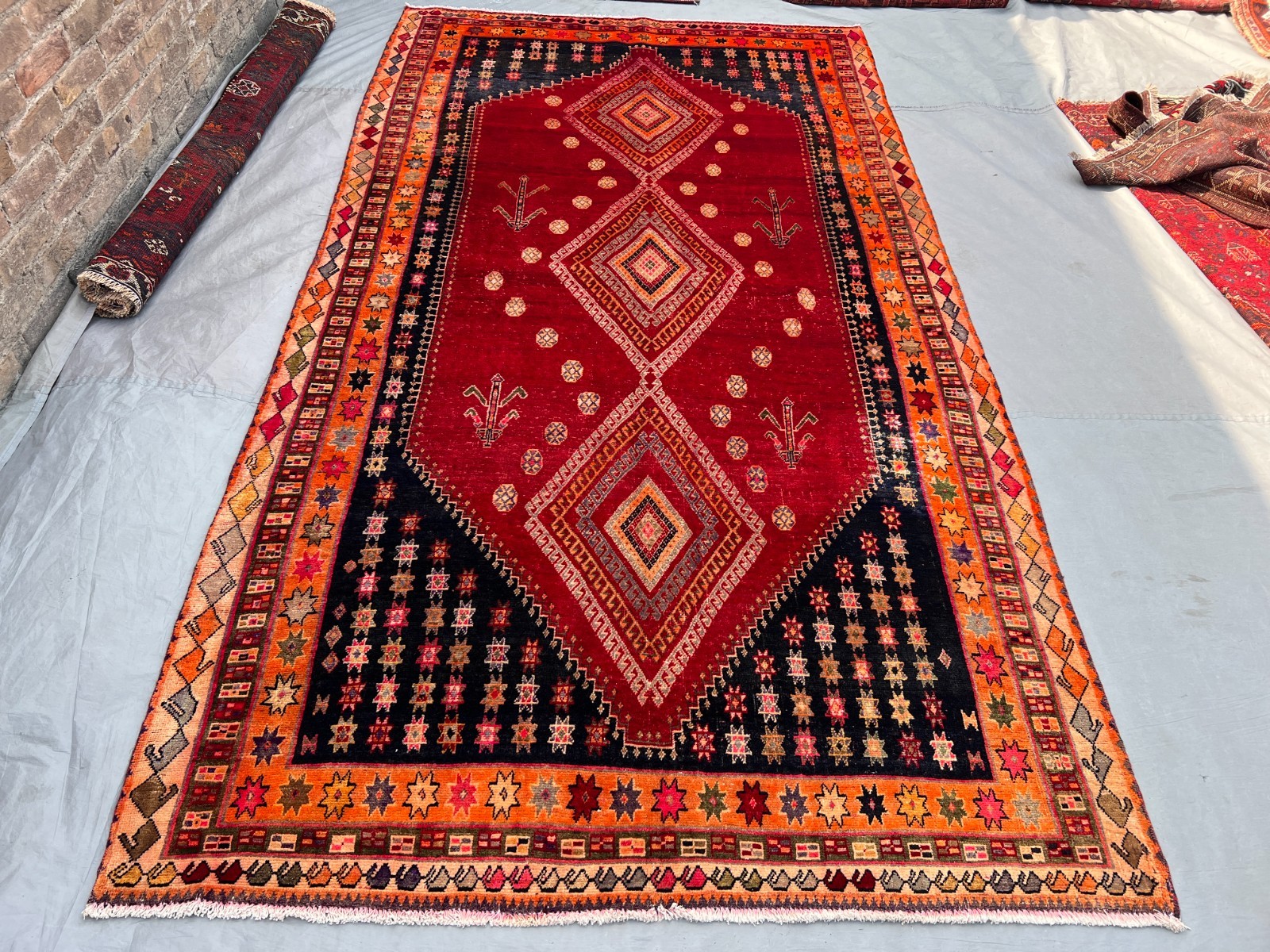 5'5 x 10'3 ft Vintage Afghan Tribal Medallion Hand-knotted Wool Rug gallery