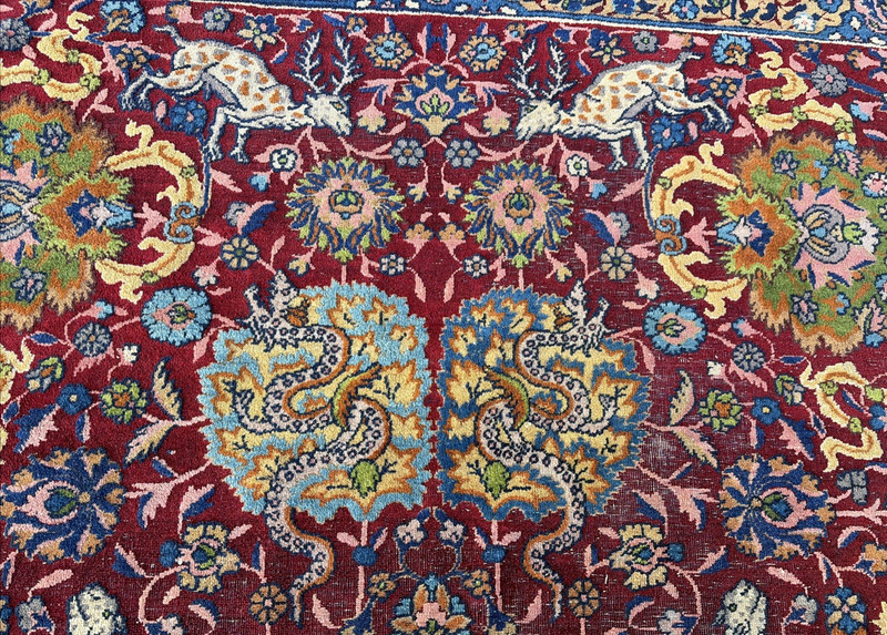 Auth: Antique Lavar Rug Spiral Tendril Classical Era Masterpiece 10x19 gallery