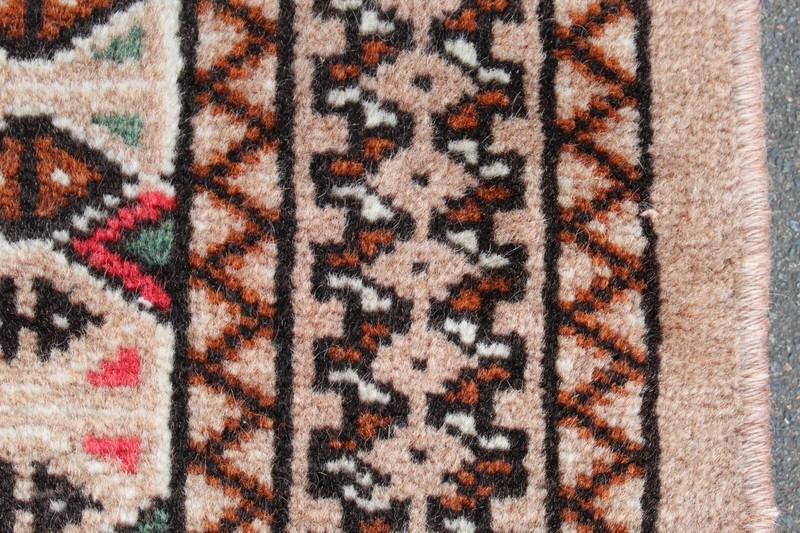 Old Traditional Hand Made Oriental Turkoman Rugs Wool Brown Small Rug 128x104cm gallery