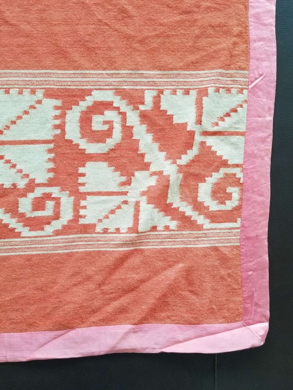 Fine Vintage Traditional Hand Made Oriental Wool Pink Orange Kilim 212x156cm gallery