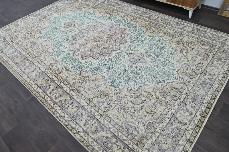 Oushak 7x10,Turkish Rug,vintage,anatolian,BEIGE,kilim,Bohemian,handmade,wool gallery