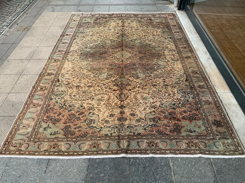 8'3'' x 12'' Faded Handmade Village Rug Organic Rug Natural Carpet.SKU:K1463