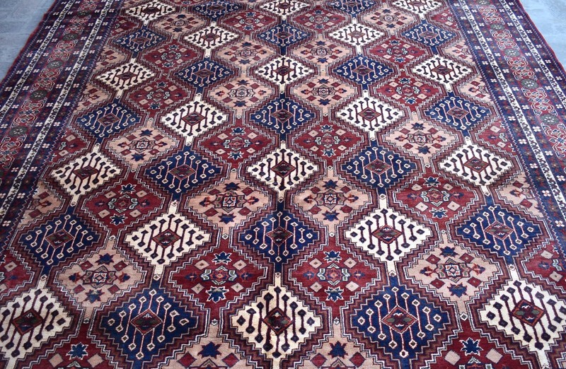 9x12 ft Vintage Afghan Turkmen Oriental Area Rug Red Tan Hand Knotted Wool Rug gallery