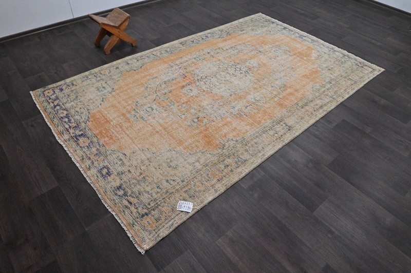 Oushak Turkish Vintage Rug 5x8 Kilim Rug Anatolian Handmade Boho Decor ORANGE gallery
