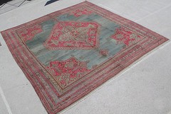 ANTIQUE OUSHAK Rug 230”x243” MASTERPIECE CARPET +150 Years Old 585x618cm RARE