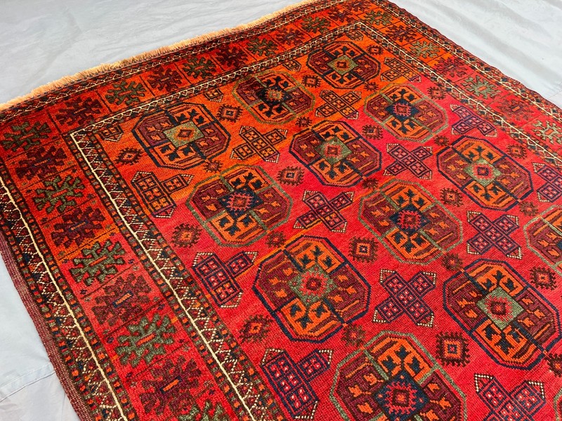 5'3x9'4 ft Antique Turkmen Bukhara Rug Hand Knotted Wool Low Pile Tribal Carpet gallery