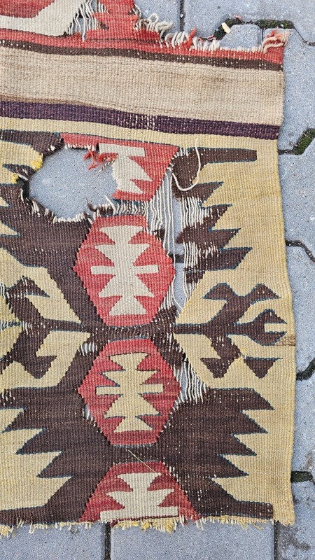 Antique Fragment rug, Handwoven rug, wool kilim, wall decor, home decor rug gallery