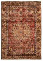 Vintage 4’1″ x 5’10” Traditional Hand Knotted Vegetable Dye Wool Area Rug