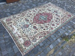 Bohemian Large Rug, Turkish Vintage Rug, Handmade Wool Rug, Home Decor,5,1×8,6ft