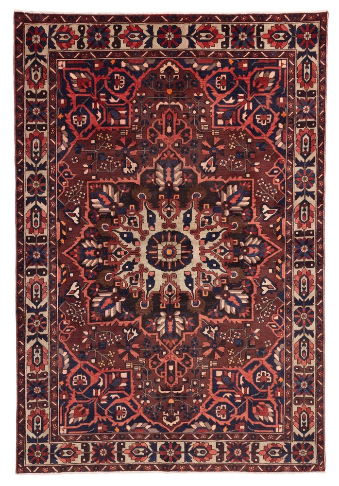Vintage 6'7" x 9'11" Traditional Hand Knotted Vegetable Dye Wool Area Rug