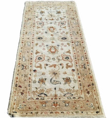 2’7″x6’3″ HAND-KNOTTED TURKISH OUSHAK TRIBAL PISHAWAR MUTED RUG RUNNER WOOL