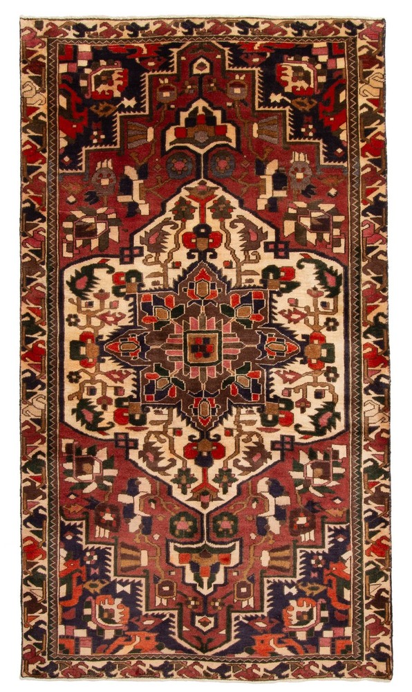 Vintage 4'6" x 8'2" Traditional Hand Knotted Vegetable Dye Wool Area Rug