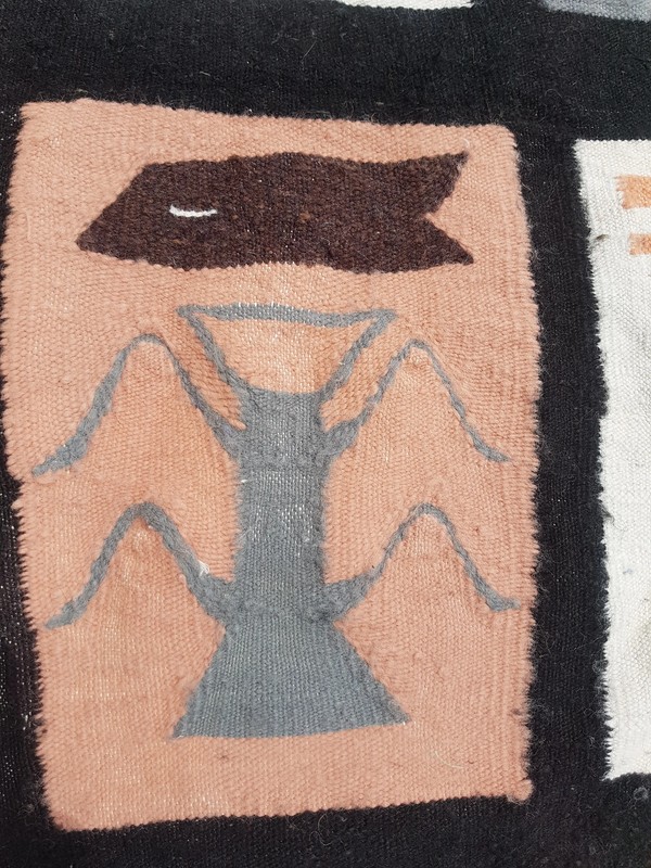 Vintage Traditional Handmade Peruvian Wool Multicolor Kilim 4.2x2.8 ft gallery
