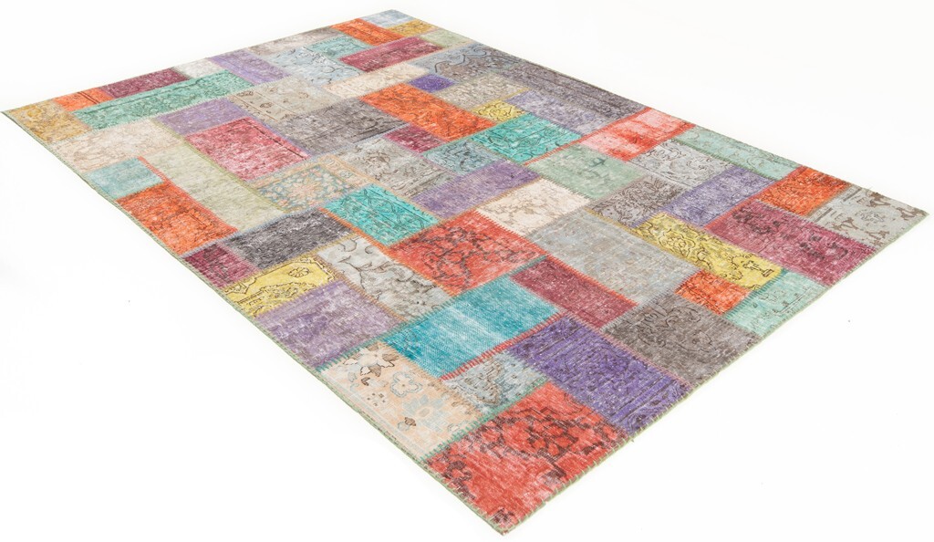 Patchwork 244x167 cm Hand Knotted Vintage Oriental Carpet Rug gallery