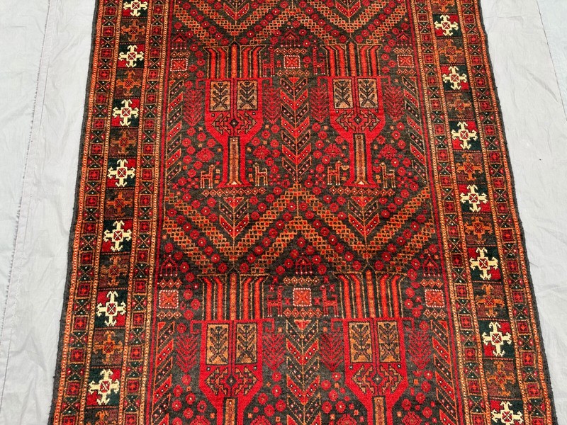 Afghan Baluchi Rug 3'9 x 9'8 ft - Persian Style Vintage Tribal Wool Runner Rug gallery