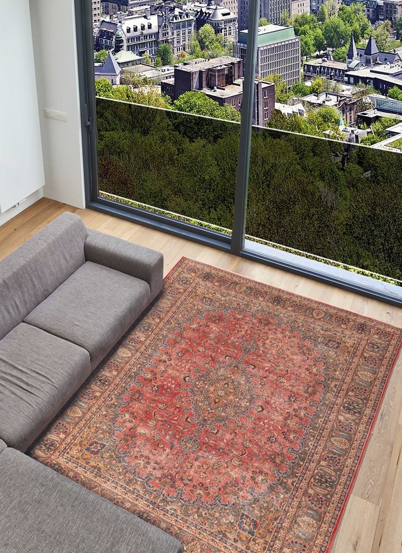 Vintage Hand-Knotted Carpet 9'5" x 12'1" Traditional Oriental Wool Area Rug gallery