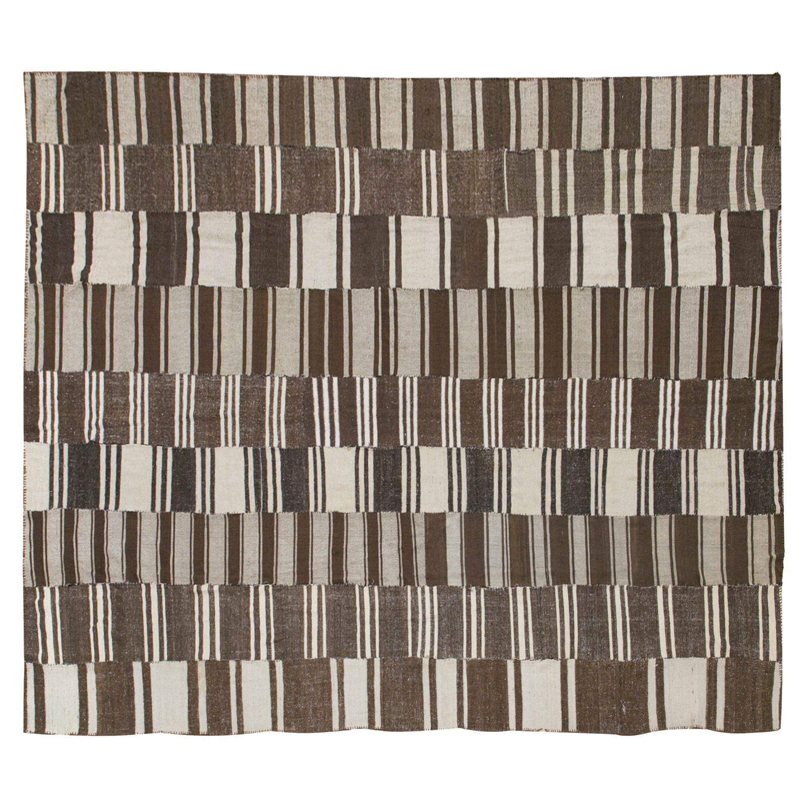 Vintage Minimal Kilim Rug,Striped Kilim Rug,Turkish Kilim Rug, 11'2 x 14'1 ft gallery
