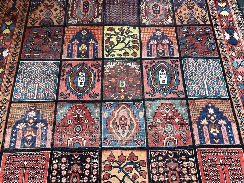 A Sensational Antique Gallery Size Panel pattern Bakhtiari Rug gallery