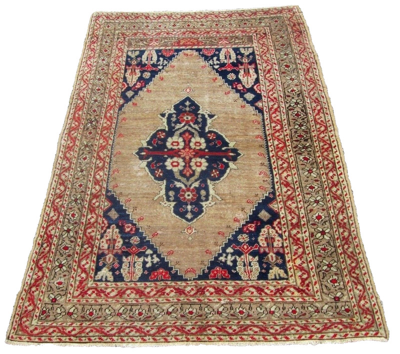 ANTIQUE TURKISH ORIENTAL RUG, NICE WEAVE, CIRCA 1920 4.1 x 6.1 ESTATE FIND gallery