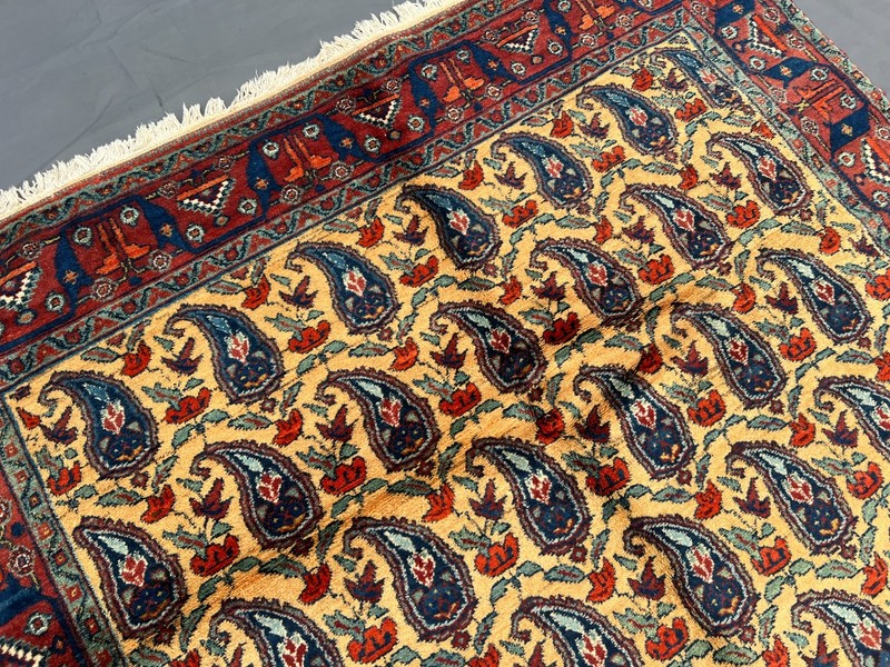 5'5" x 7' Vintage Turkish Hand-Knotted Tribal Rug, Rare Paisley Pattern Boho Rug gallery