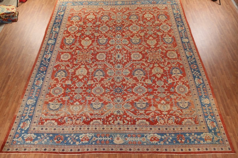 Pre-1900 Antique Vegetable Dye Sultanabad Ziegler Palace Size Rug 14x17 Carpet gallery