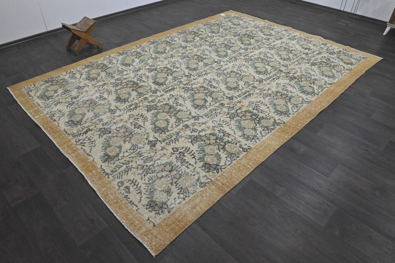 Oushak Turkish Vintage Rug 7x10 Kilim Rug Anatolian Handmade Boho Decor BEIGE gallery