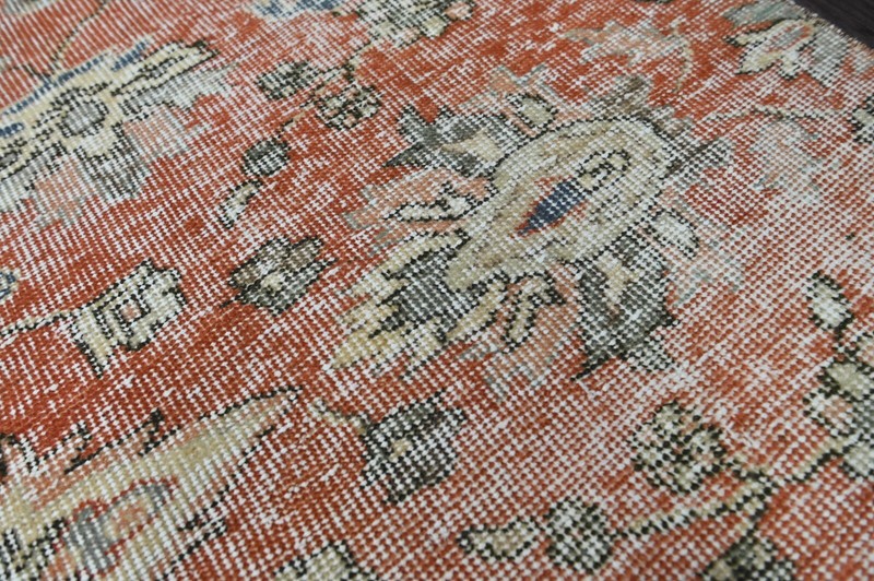 Vintage Turkish Runner Rug 2x11ft Wool Anatolian Handmade Hallway Oushak RED gallery
