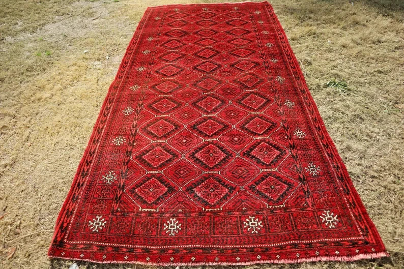 3.5 X 7 FT COLLECTRS ITEM Vintage Stunning Natural Vegetable Dye Afghan Turkoman gallery