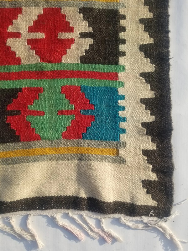 Vintage Traditional Handmade Turkish Wool Multicolor Kilim Rug 6.3x3.2ft gallery