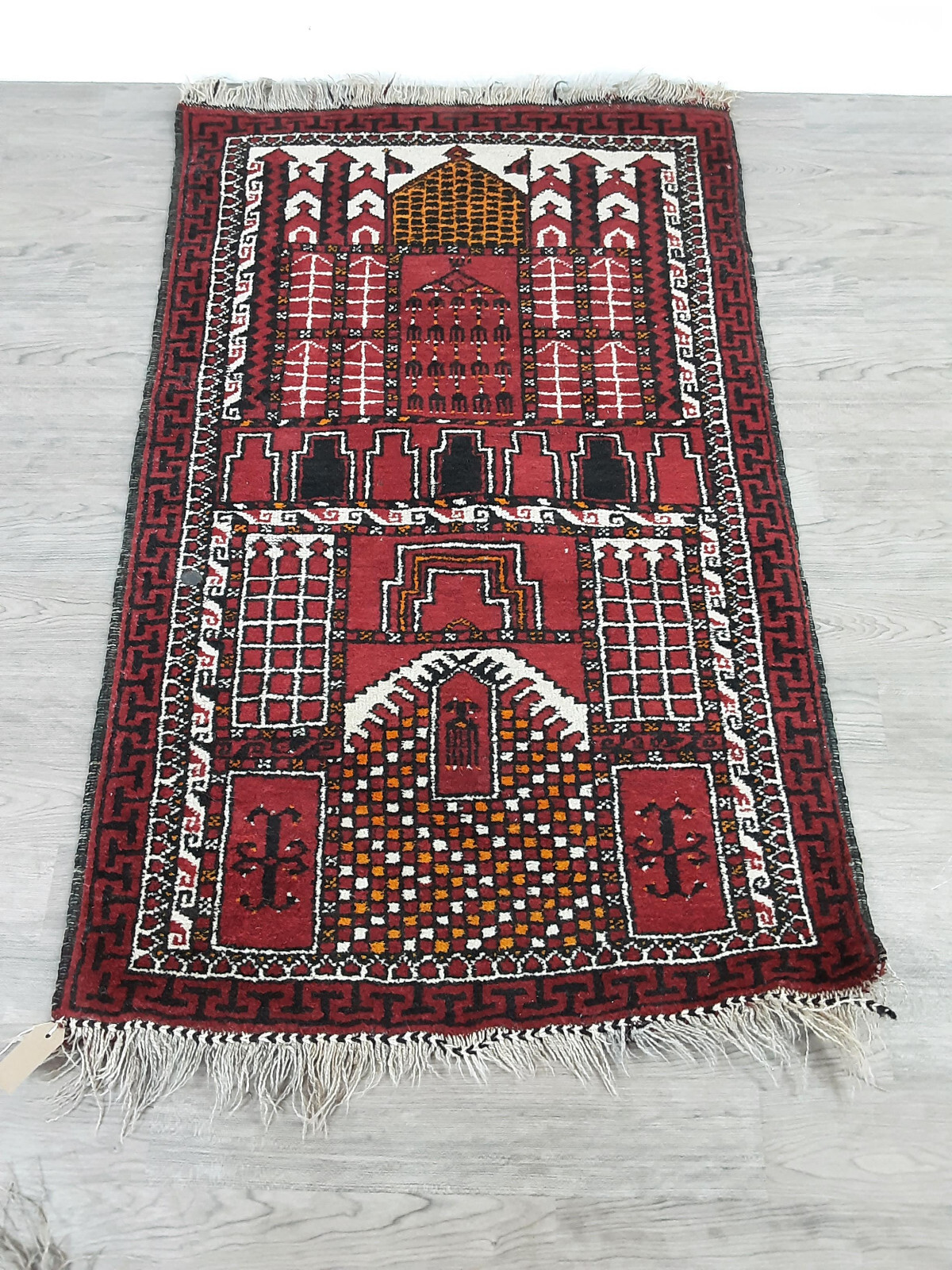 AFGHAN VILLAGE PRAYER MAT 122cc by 78cm mat rug persian gallery